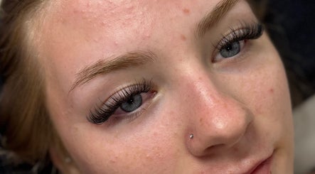Closeup of elegant eyelash extensions at ES Lash and Beauty, Kidderminster, England, GB.