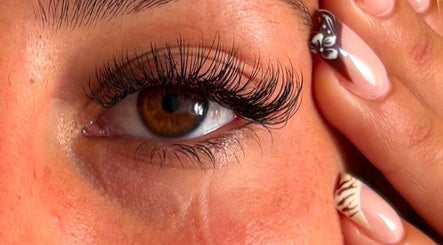 Detailed close-up of styled eyelashes at Tiarna Edwards Beautee, Rugby, England, GB.