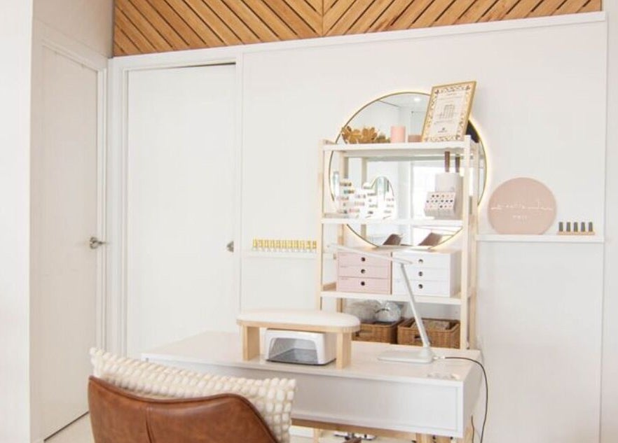 Modern nail station at La Petite Ann Nail, Mooloolaba, Queensland, AU with elegant decor.