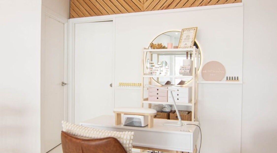 Modern nail station at La Petite Ann Nail, Mooloolaba, Queensland, AU with elegant decor.