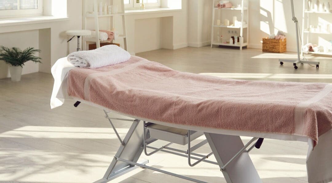 Tranquil treatment room at Rosemount Medical Clinic, Dublin, County Dublin, IE, with massage table and soft light.