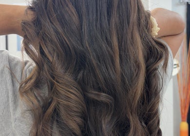 Lustrous wavy hairstyle at Hair by Chey, Port of Spain, Port of Spain Corporation, TT.