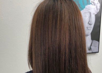 Sleek brown hairstyle by Hair by Chey in Port of Spain, Port of Spain Corporation, TT.