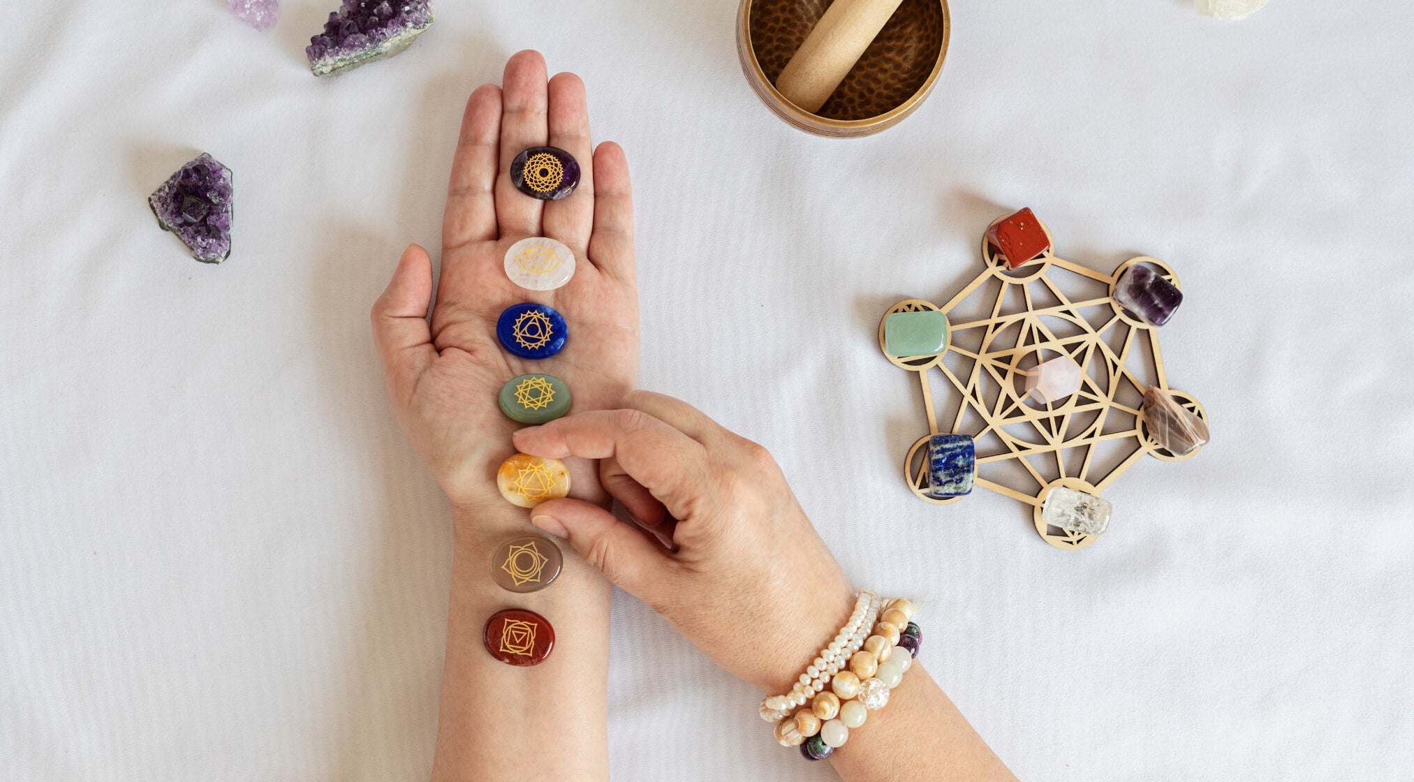 Chakra stones at SASHA SUNFLOWER with MAGICMOON LIGHT in Melbourne, Victoria, AU for a balanced wellness experience.