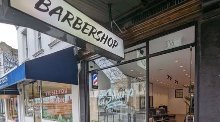 Exterior of BSharp Barbershop in Melbourne, Victoria, AU, showcasing modern and inviting design.