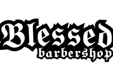Logotipo de Blessed Barber 💈 en Concepción Del Uruguay, Entre Ríos, AR en letras góticas negras.