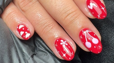 Vibrant cherry-themed nail art at CE BEAUTY STUDIO, Southampton, England, GB.
