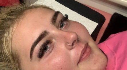 Close-up of eyelash extensions at Dolled Up By Lily in Kelmscott, Western Australia, AU.