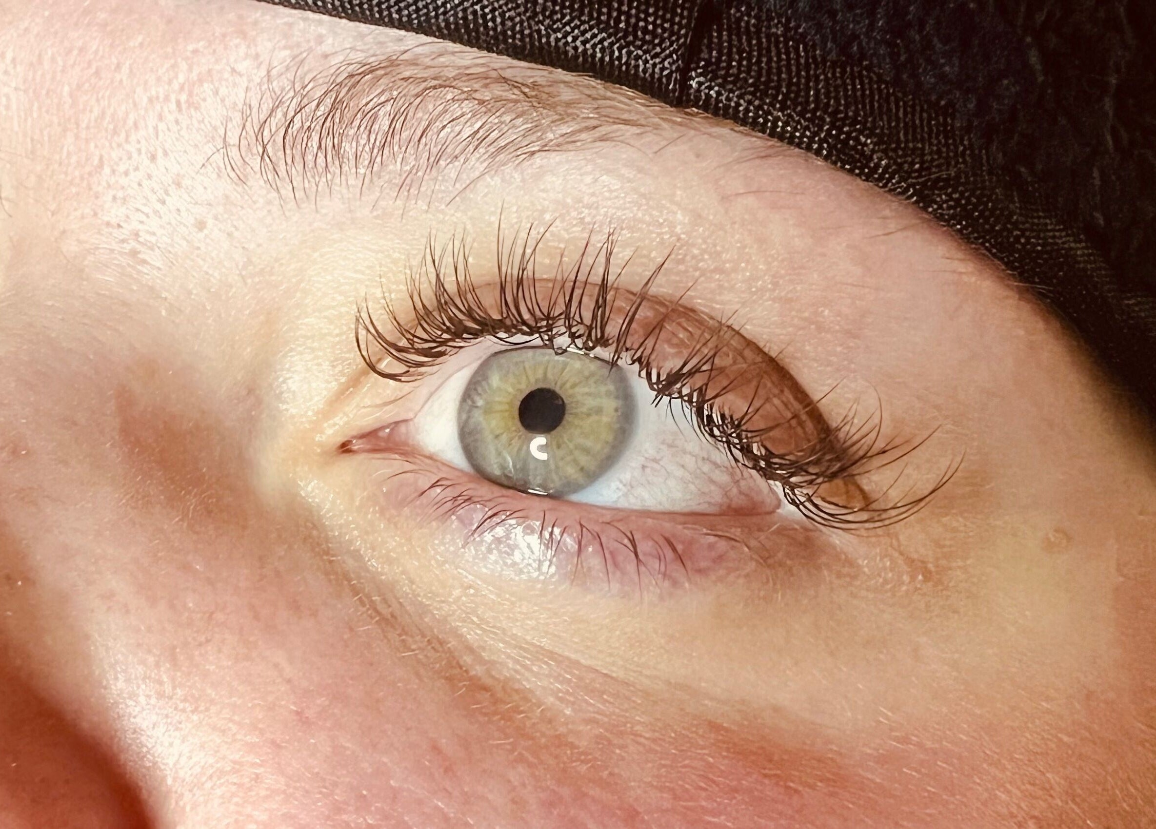 Close-up of eye with lush lashes at Beautify Brows & Lashes, Hamilton Valley, New South Wales, AU.