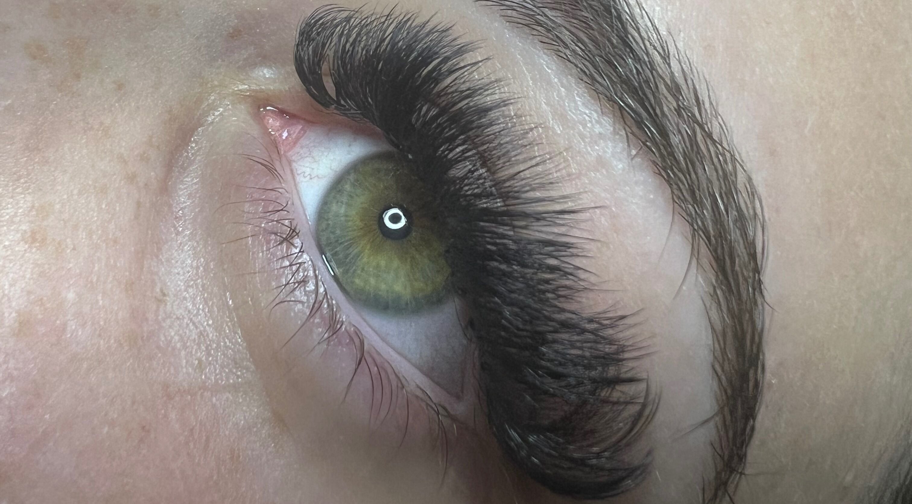 Close-up of enhanced lashes at Beautify Brows & Lashes, Hamilton Valley, New South Wales, AU.