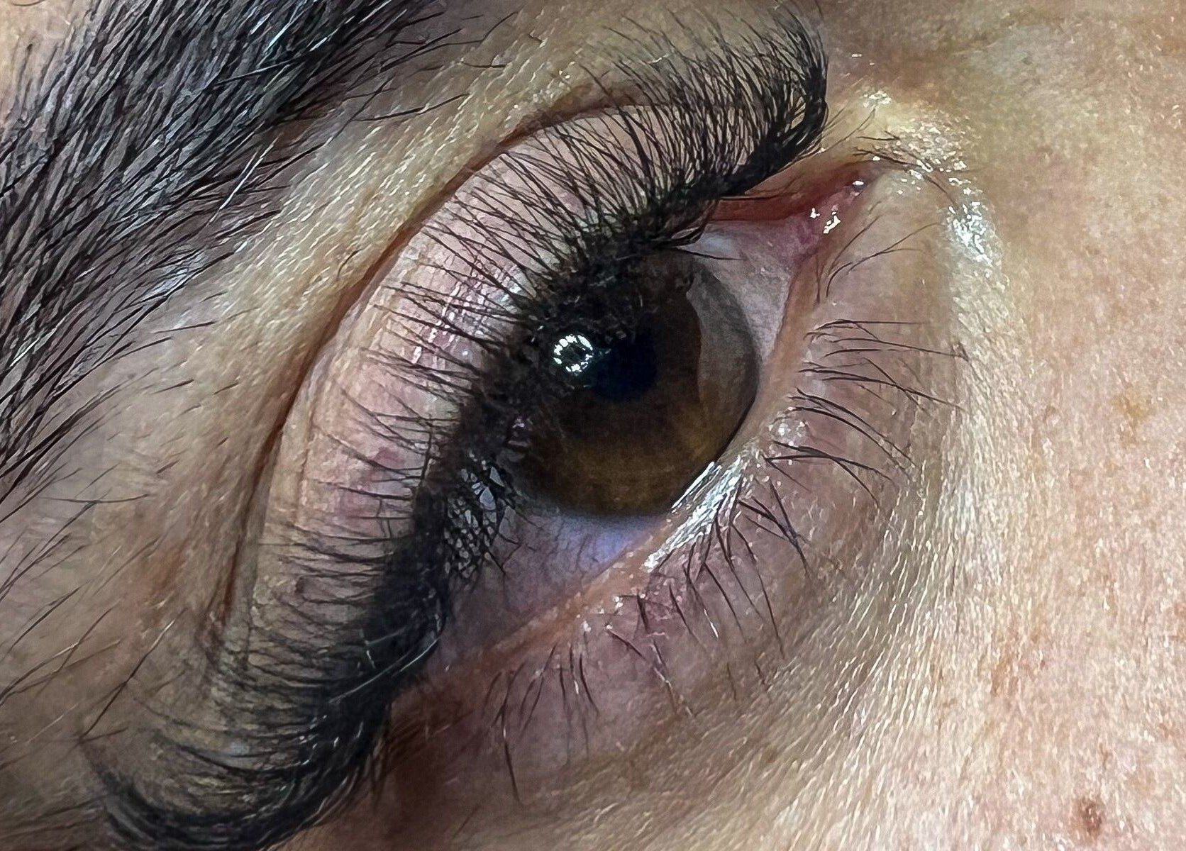 Close-up of enhanced lashes at Beautify Brows & Lashes, Hamilton Valley, New South Wales, AU.