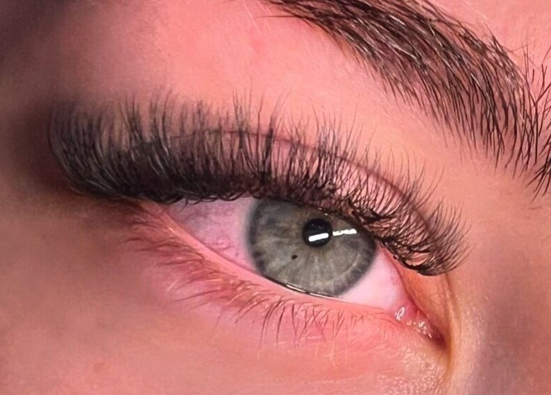 Closeup of elegant eyelash extensions at Beautify Brows & Lashes, Hamilton Valley, New South Wales, AU.