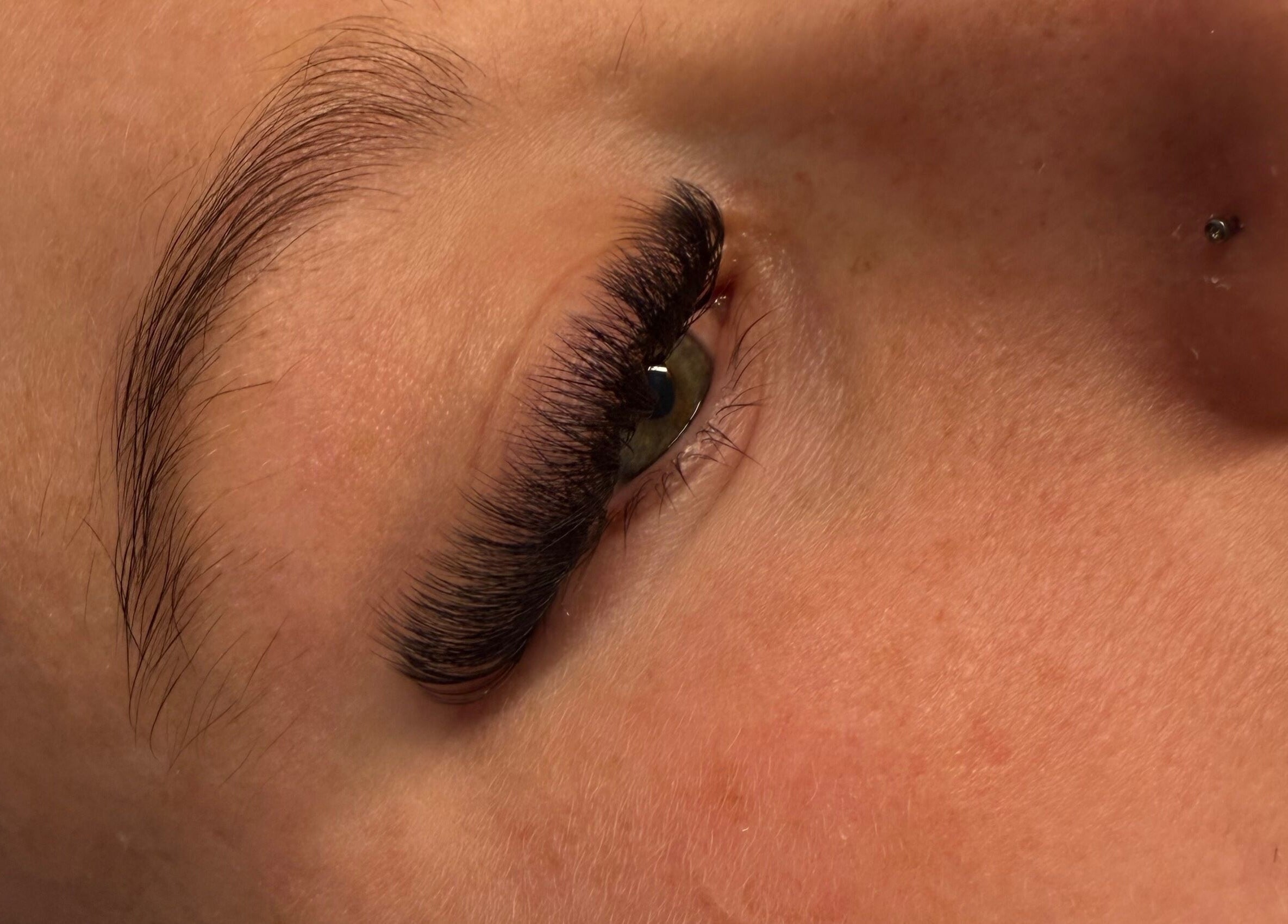 Close-up of expertly styled eyelashes at Beautify Brows & Lashes, Hamilton Valley, New South Wales, AU.