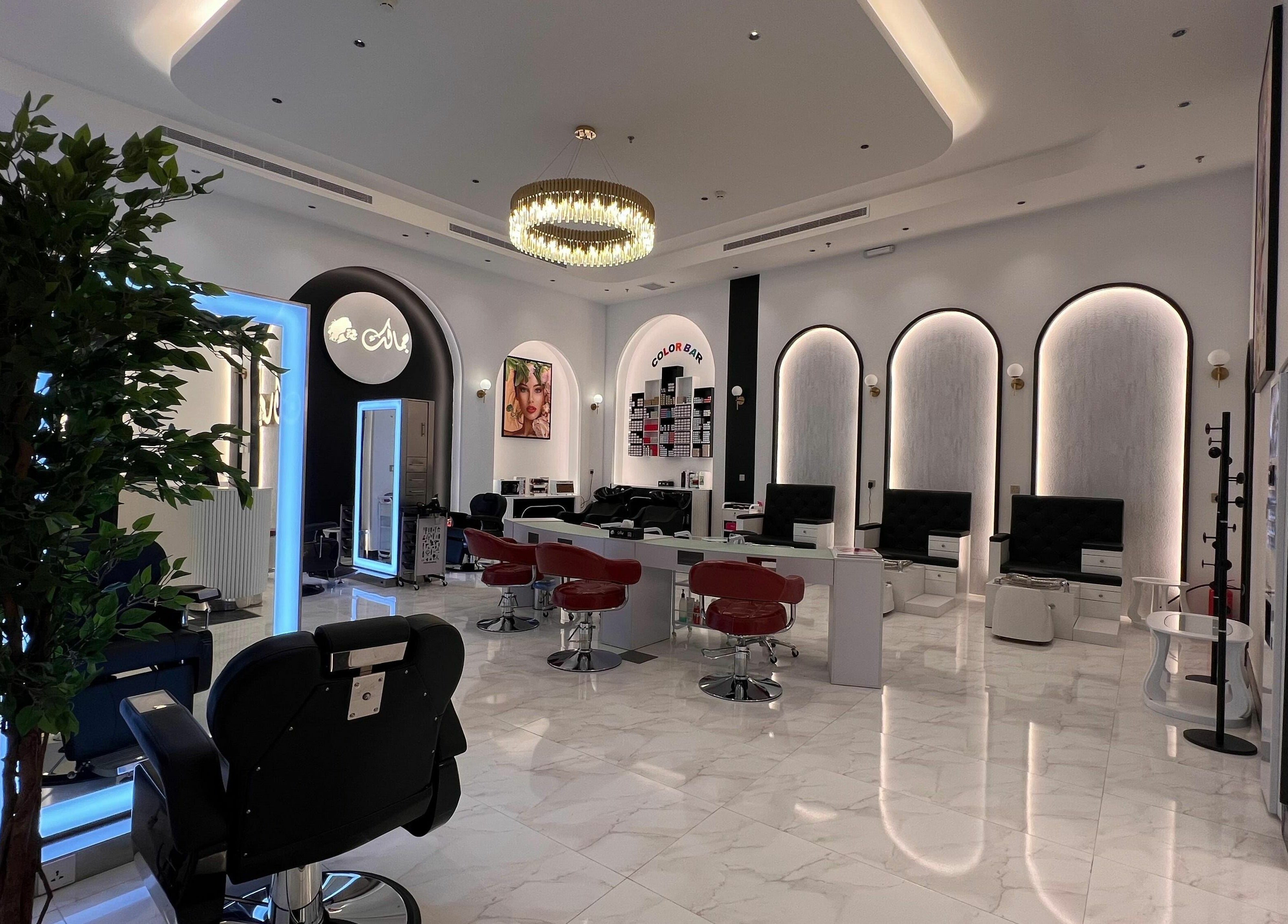 Luxurious interior of Jamalik Mujan Park - جمالك موجان بارك beauty salon, Khamis Mushait, Aseer Province, SA.