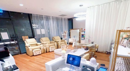 Elegant interior of FIT Beauty Brisbane with plush chairs and serene ambiance in Brisbane, Queensland, AU.