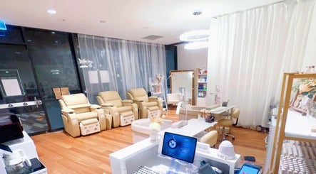 Relaxing interior of FIT Beauty Brisbane featuring plush chairs and modern decor in Brisbane, Queensland, AU.