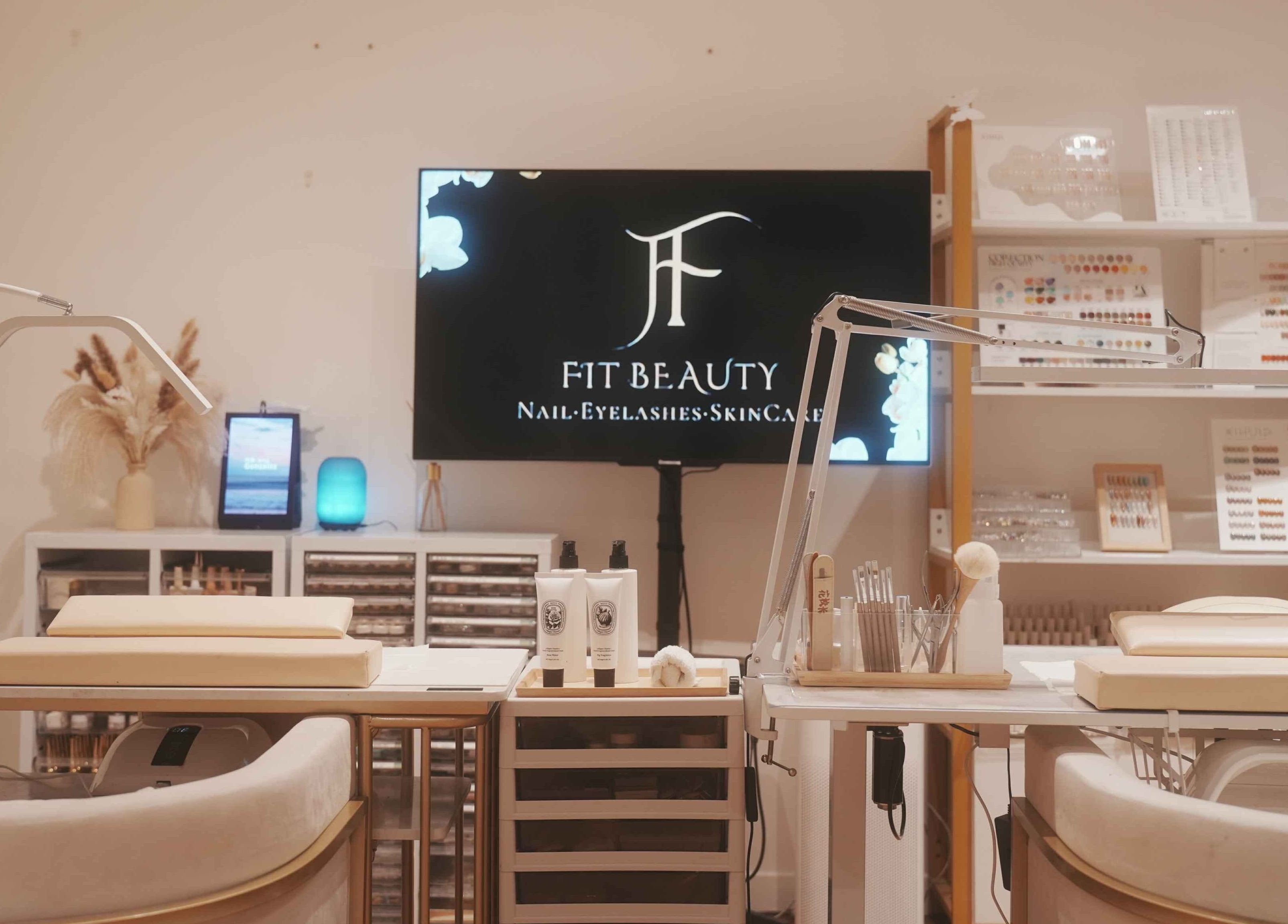 Interior of FIT Beauty Brisbane showcasing elegant nail and skincare setup in Brisbane City, Queensland, AU.
