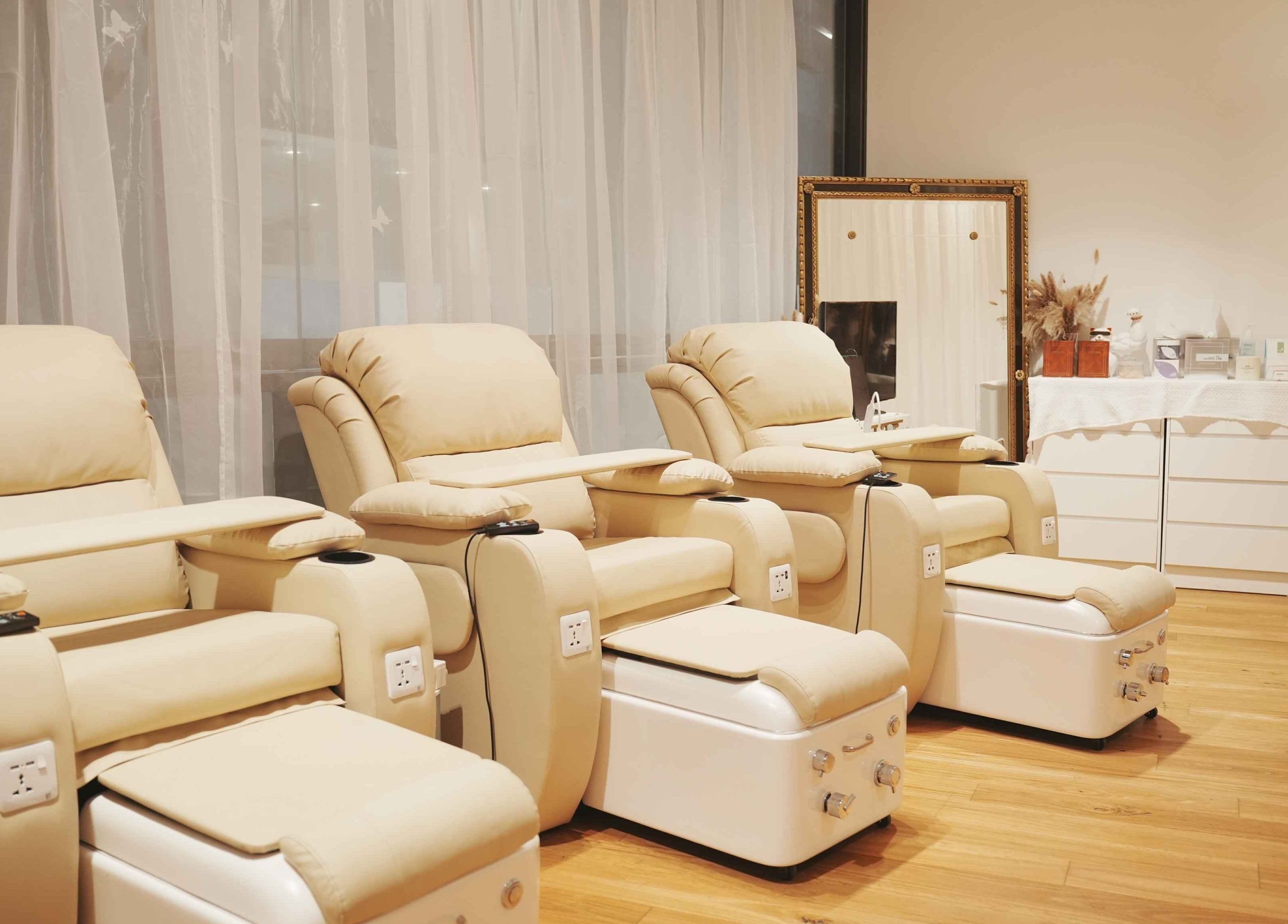 Luxurious recliner chairs at FIT Beauty Brisbane, Brisbane City, Queensland, AU, offering relaxation and comfort.