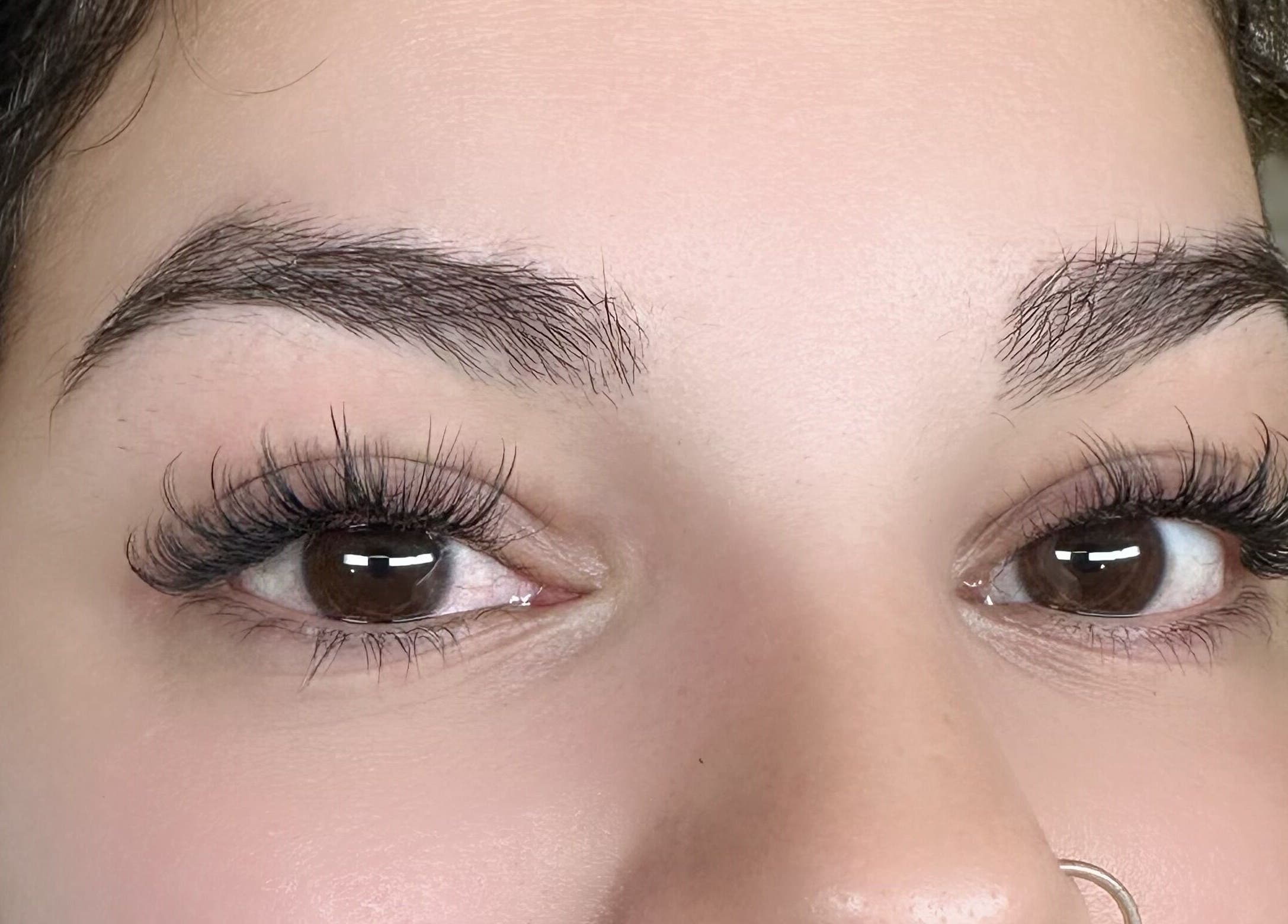 Close-up of beautifully styled eyelashes at FIT Beauty Brisbane, Brisbane City, Queensland, AU.