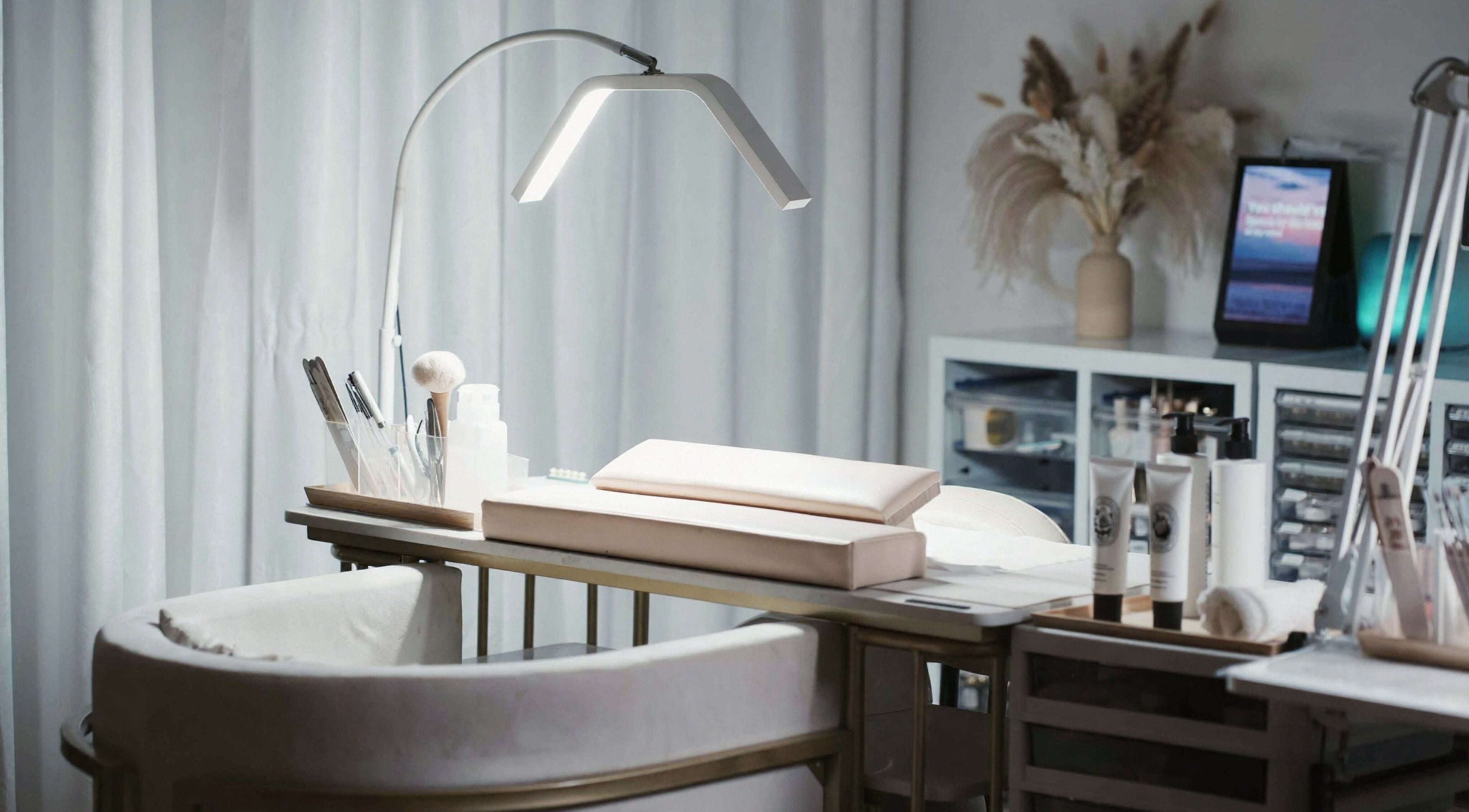 Manicure station at FIT Beauty Brisbane, Brisbane City, Queensland, AU with elegant decor and beauty products.