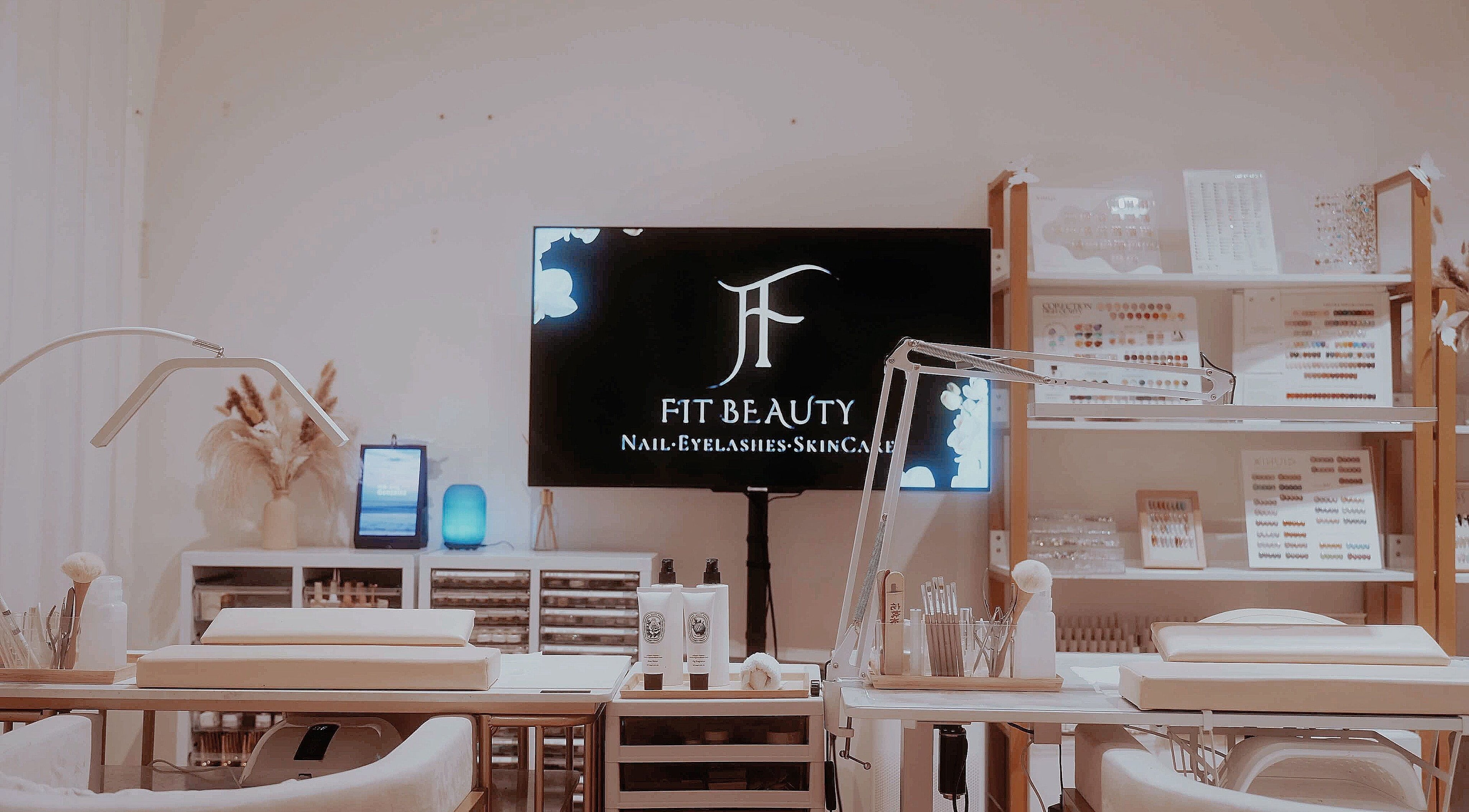 FIT Beauty Brisbane interior showcasing elegant nail care stations in Brisbane City, Queensland, AU.