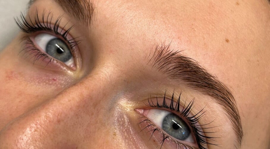 Close-up of expertly manicured eyelashes at Layla's Beauty Bar, East Victoria Park, Western Australia, AU.