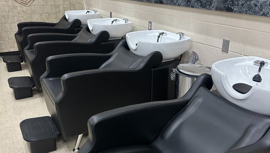 Comfortable wash stations at The Studio at the Jackson Area Career Center in Jackson, Michigan, US.