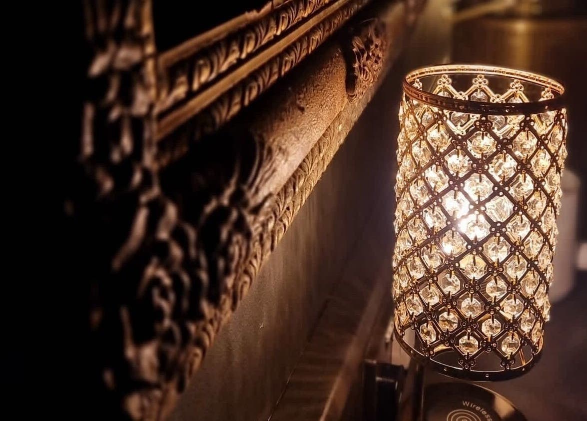 Ornate lamp detail at The Mansion Spa, Birmingham, England, GB exuding luxurious ambiance.