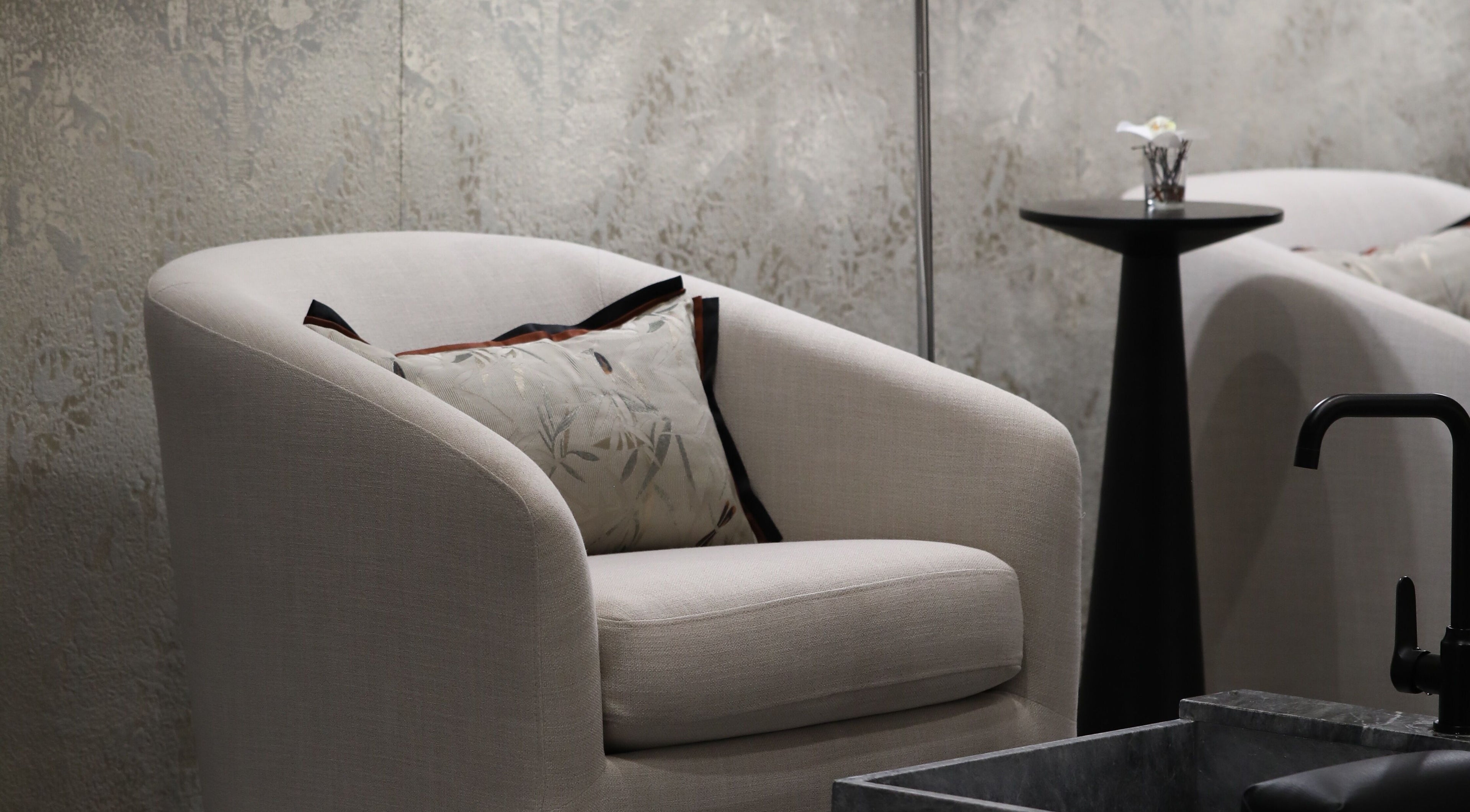 Cozy spa chair with pillow at Mahogany Nail Spa, Riyadh, Riyadh Province, SA.