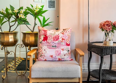 Elegant seating at Golden Fingers Thai Massage - Kingsland, Auckland, NZ with floral decor enhancing relaxation.