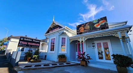 Exterior of Golden Fingers Thai Massage - Kingsland in Auckland, NZ, showcasing traditional architecture.