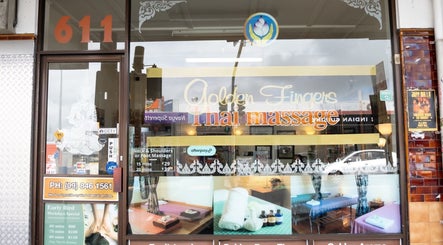 Exterior of Golden Fingers Thai Massage - Morningside in Auckland, NZ showcasing massage services and specials.