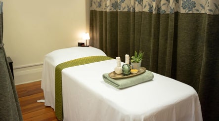 Serene massage room at Golden Fingers Thai Massage - Morningside, Auckland, NZ. Relaxing ambiance with soothing decor.