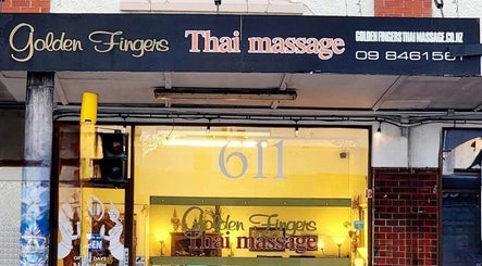 Entrance of Golden Fingers Thai Massage - Morningside, Auckland, Auckland, NZ showcasing elegant signage.