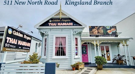 Exterior of Golden Fingers Thai Massage Kingsland, Auckland, NZ, showcasing elegant Victorian architecture.