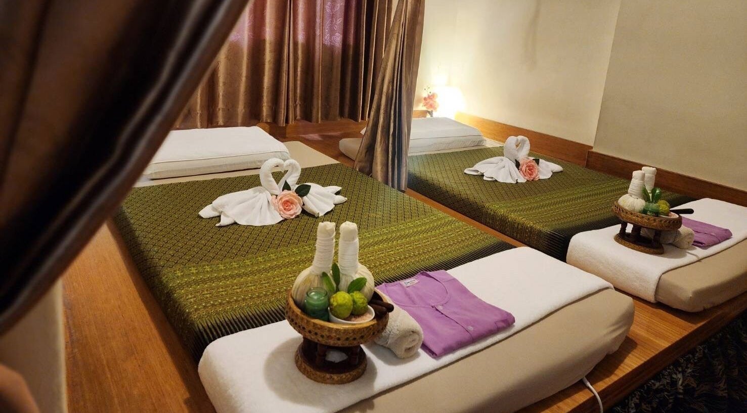Relaxing massage beds at Golden Fingers Thai Massage - 611 Morningside, Auckland, Auckland, NZ.