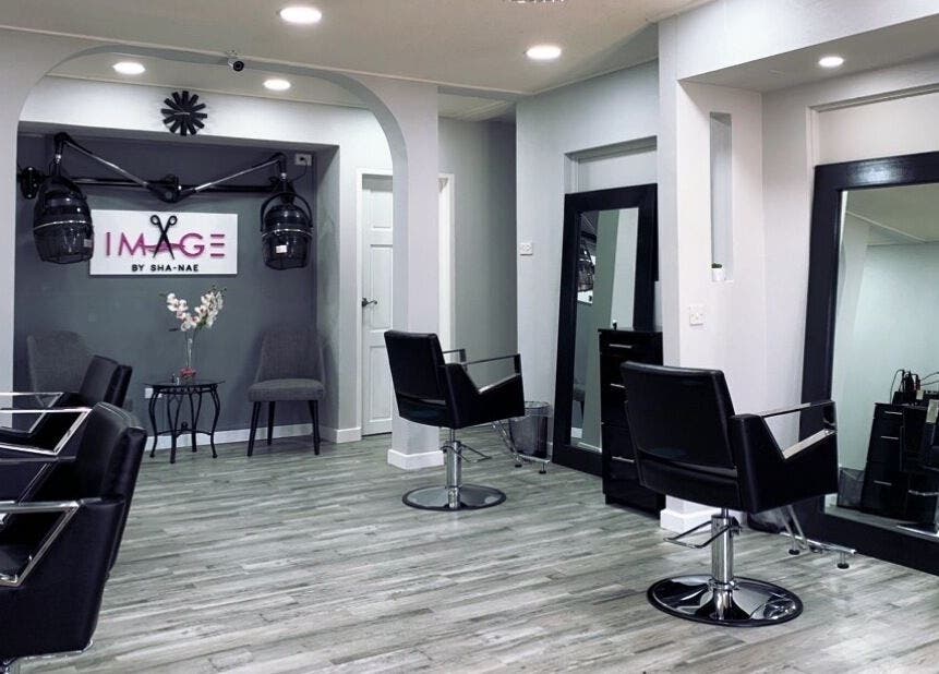 Sleek salon interior with chairs at Image by Sha-Nae in Bridgetown, Saint Michael, BB.