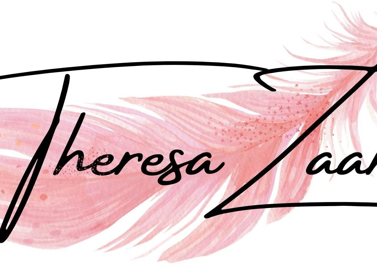 Logo elegante de Theresa Zaar con diseño rosado, ubicado en Sant Andreu De Llavaneres, Catalunya, ES.