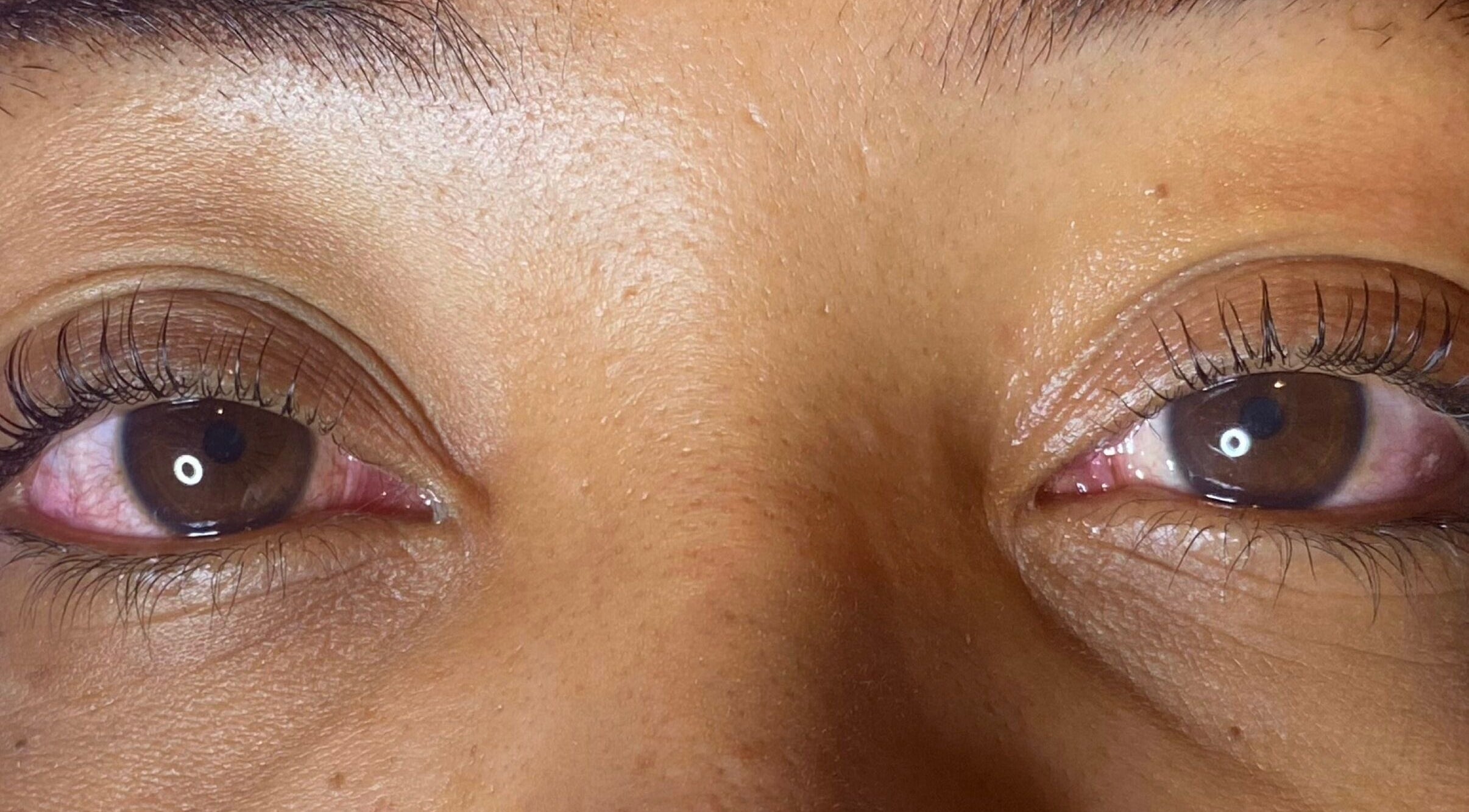 Close-up of beautifully styled lashes at Lashes By L’hé in Marigot, MF highlighting expert technique.