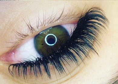 Close-up of expertly enhanced eyelashes at Glow With Elegant Faces, Scarborough, Western Australia, AU.