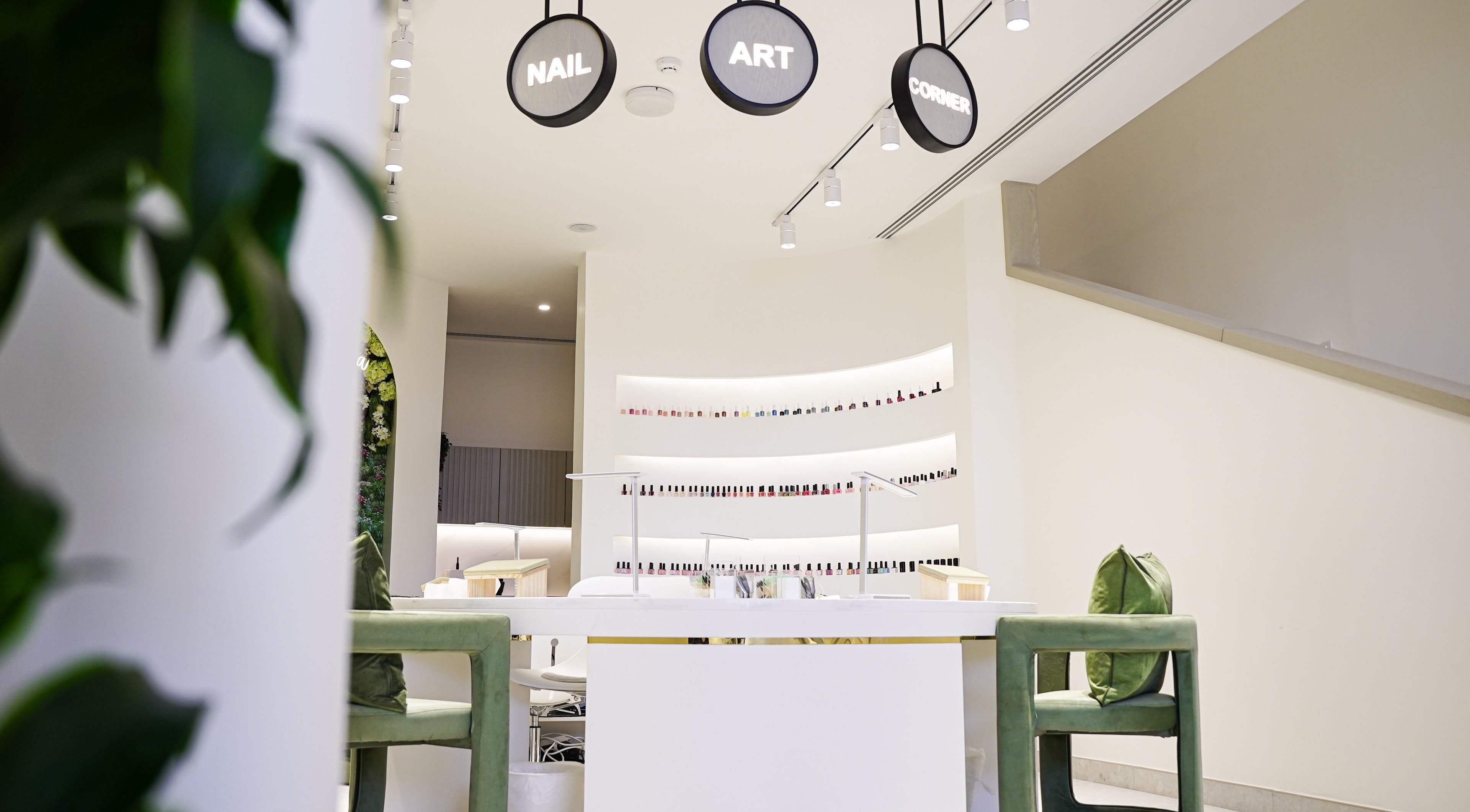 Philautia Salon's nail art corner in Riyadh, Riyadh Province, SA, showcasing a stylish manicure setup.