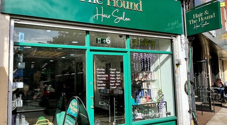 Aura Extensions storefront in Twickenham, England, GB showcasing elegant salon design.