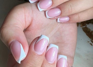 Polished French manicured nails at ClassicTouch beauty, Dublin, Blackrock, County Dublin, IE.