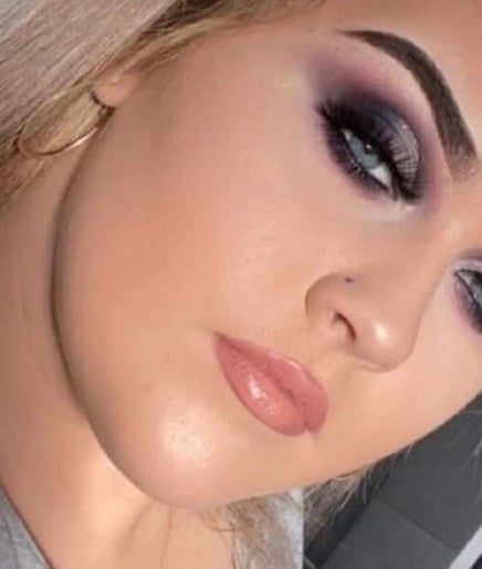 Makeup close-up at HiddenBeautyByLea, Donemana, Northern Ireland, GB, showcasing bold eyes and soft lips.