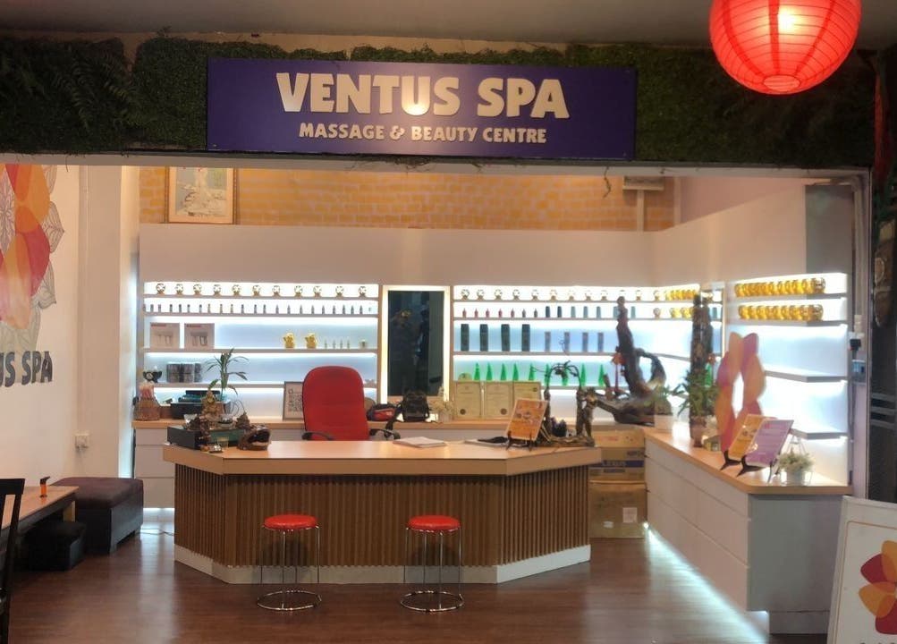 Entrance of Ventus Spa 沙巴亚庇正宗精油按摩会所 in Kota Kinabalu, Sabah, MY showcasing a serene spa ambiance.