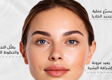 Close-up of a woman showcasing skincare results at Dalia Aziz Aesthetics, Verdun, Beirut Governorate, LB.