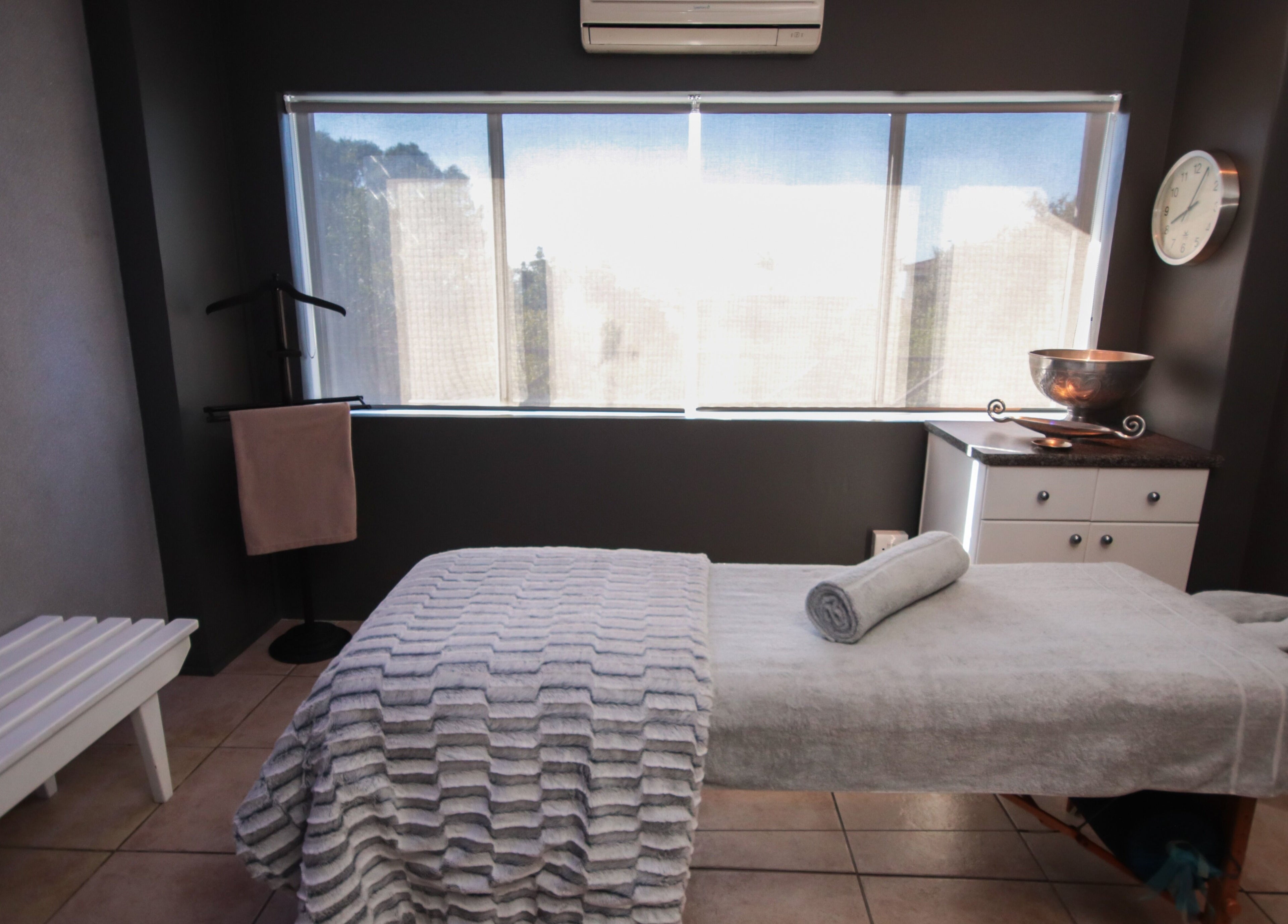 Tranquil therapy room at Aqua Spa and Skin, 14 Dr BB Keet St, Noorsekloof, J-Bay, Jeffreys Bay, Eastern Cape, ZA.