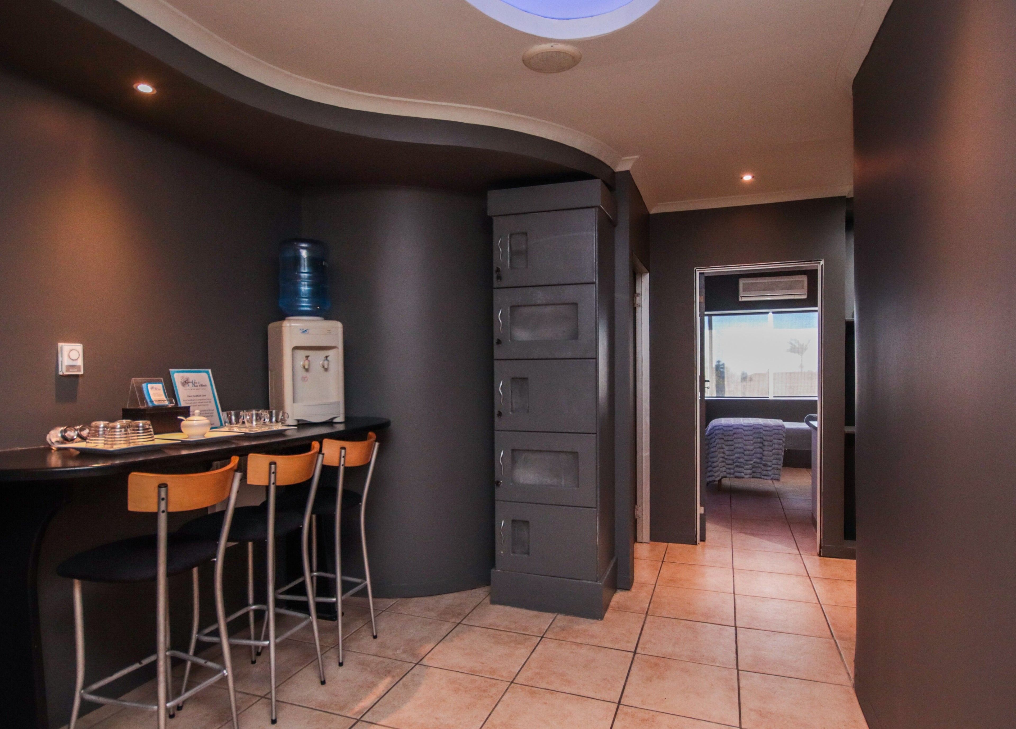 Cozy interior at Aqua Spa and Skin, 14 Dr BB Keet Street, Noorsekloof, J-Bay, Jeffreys Bay, Eastern Cape, ZA.