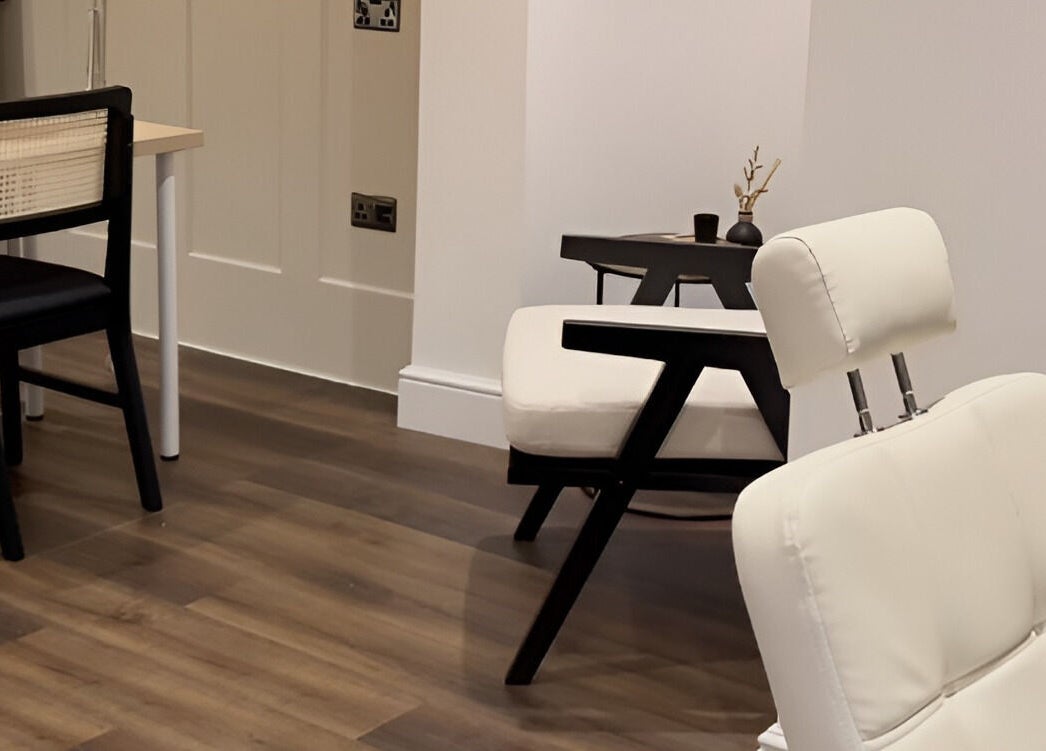 Modern interior with sleek chairs at ByChloeAllen, Tamworth, England, GB. Perfect for relaxation and services.