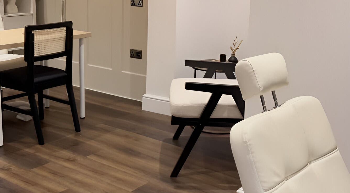 Modern interior with sleek chairs at ByChloeAllen, Tamworth, England, GB. Perfect for relaxation and services.